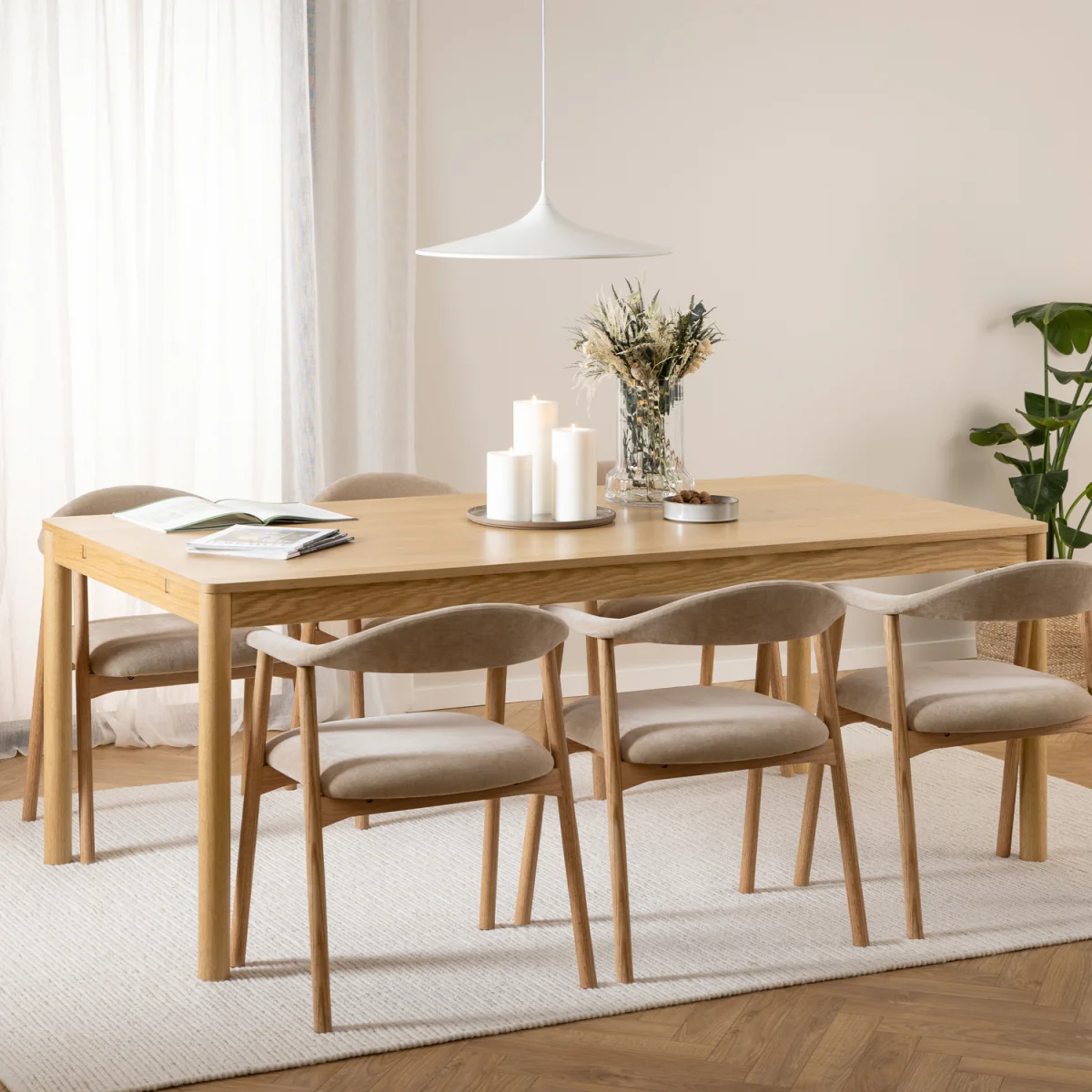 Atlantic Extendable Dining Table in Oak 200/300 x 100 x 75cm - Oak – image 5