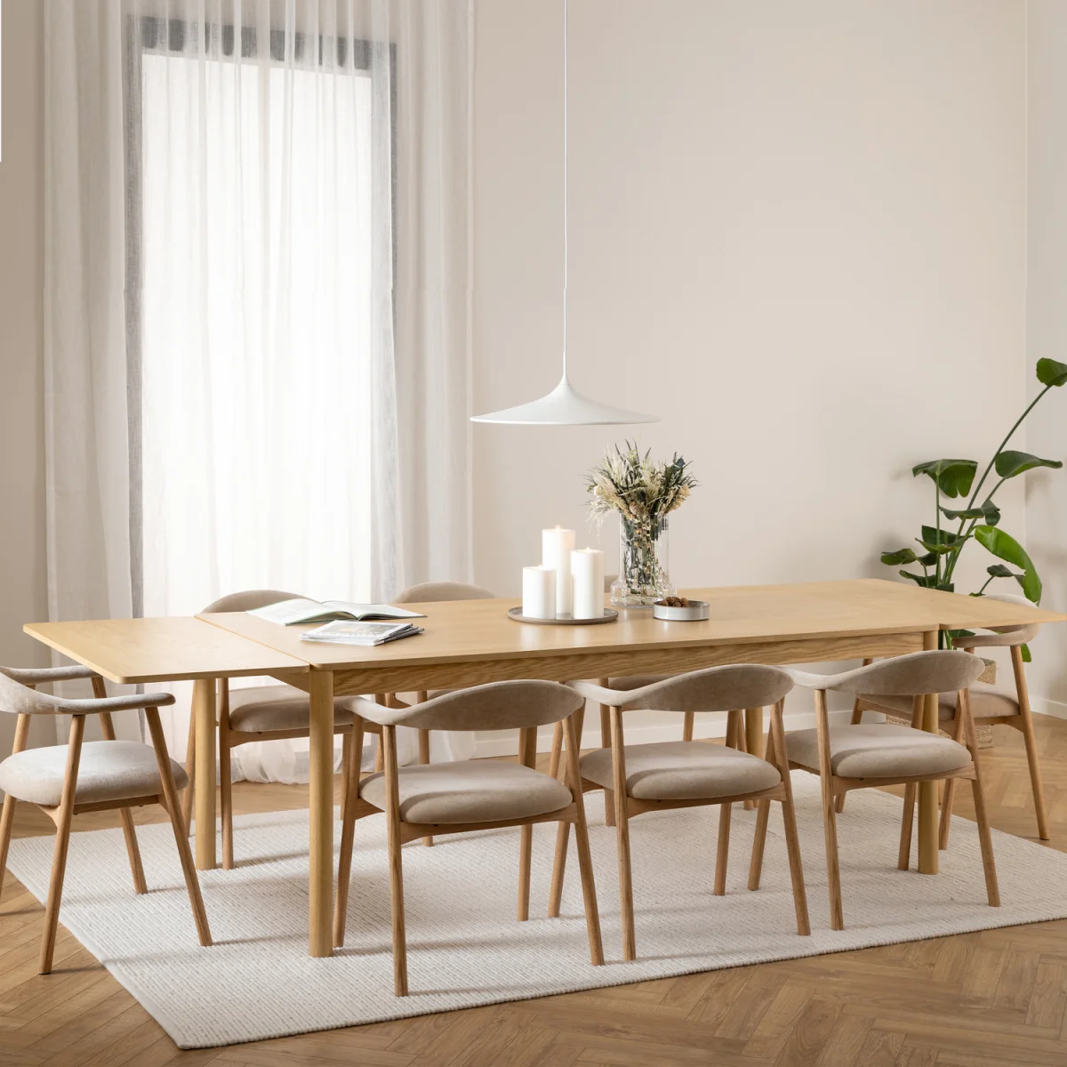 Atlantic Extendable Dining Table in Oak 200/300 x 100 x 75cm - Oak – image 6