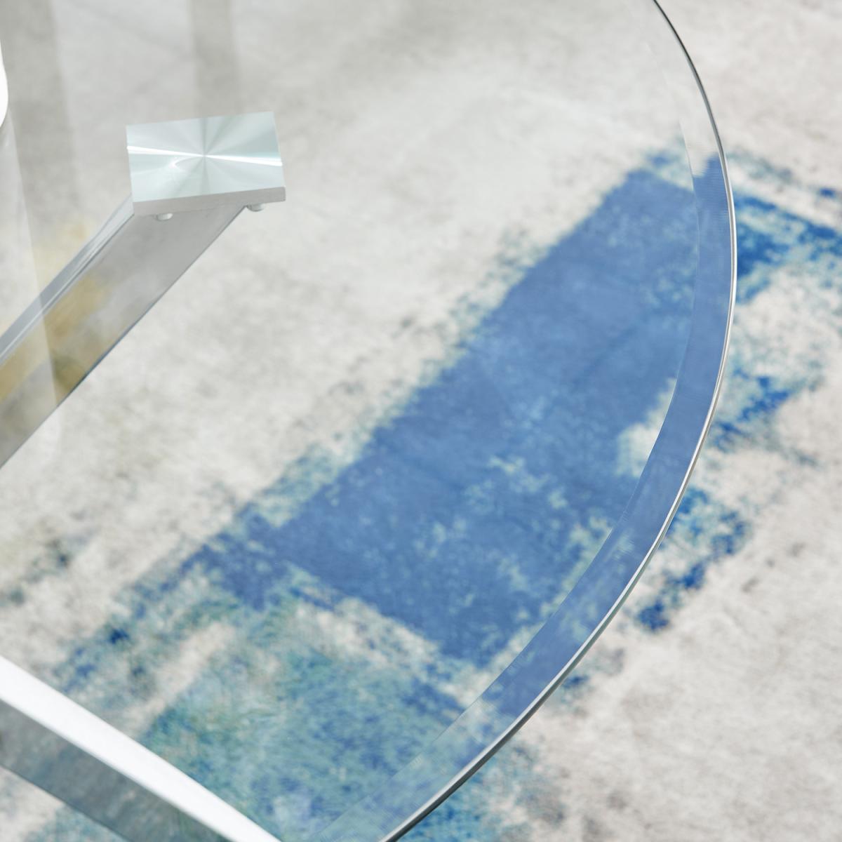 Venice Chrome Round Glass Dining Table - Glass – image 5