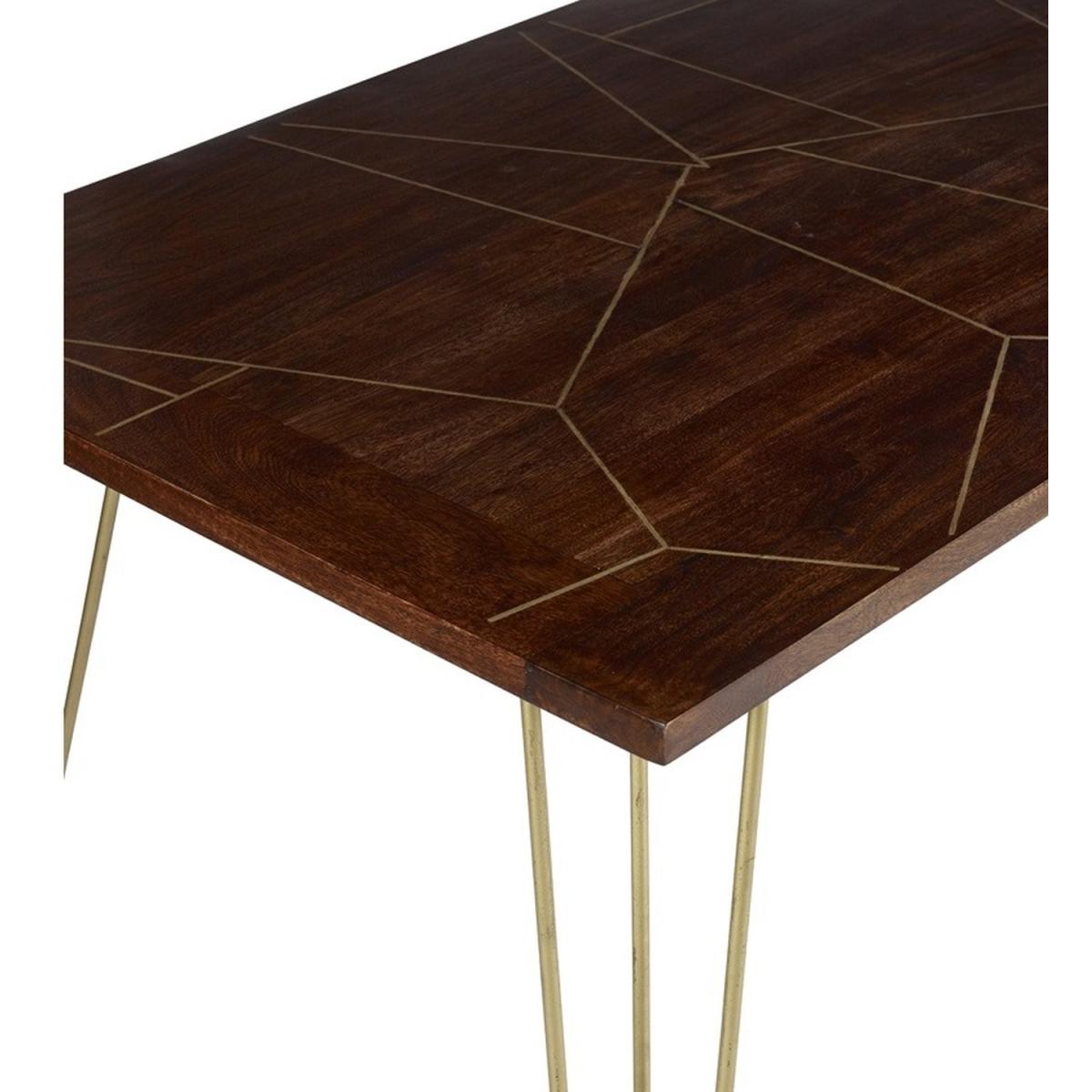 Rectangular 6 Seater Dining Table Dallas Dark Mango - Dark Wood – image 3