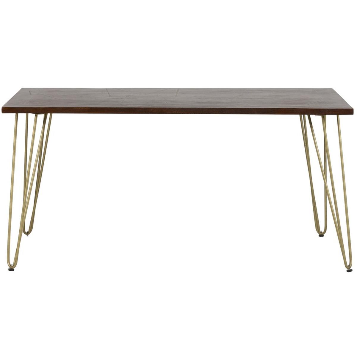 Rectangular 6 Seater Dining Table Dallas Dark Mango - Dark Wood – image 4