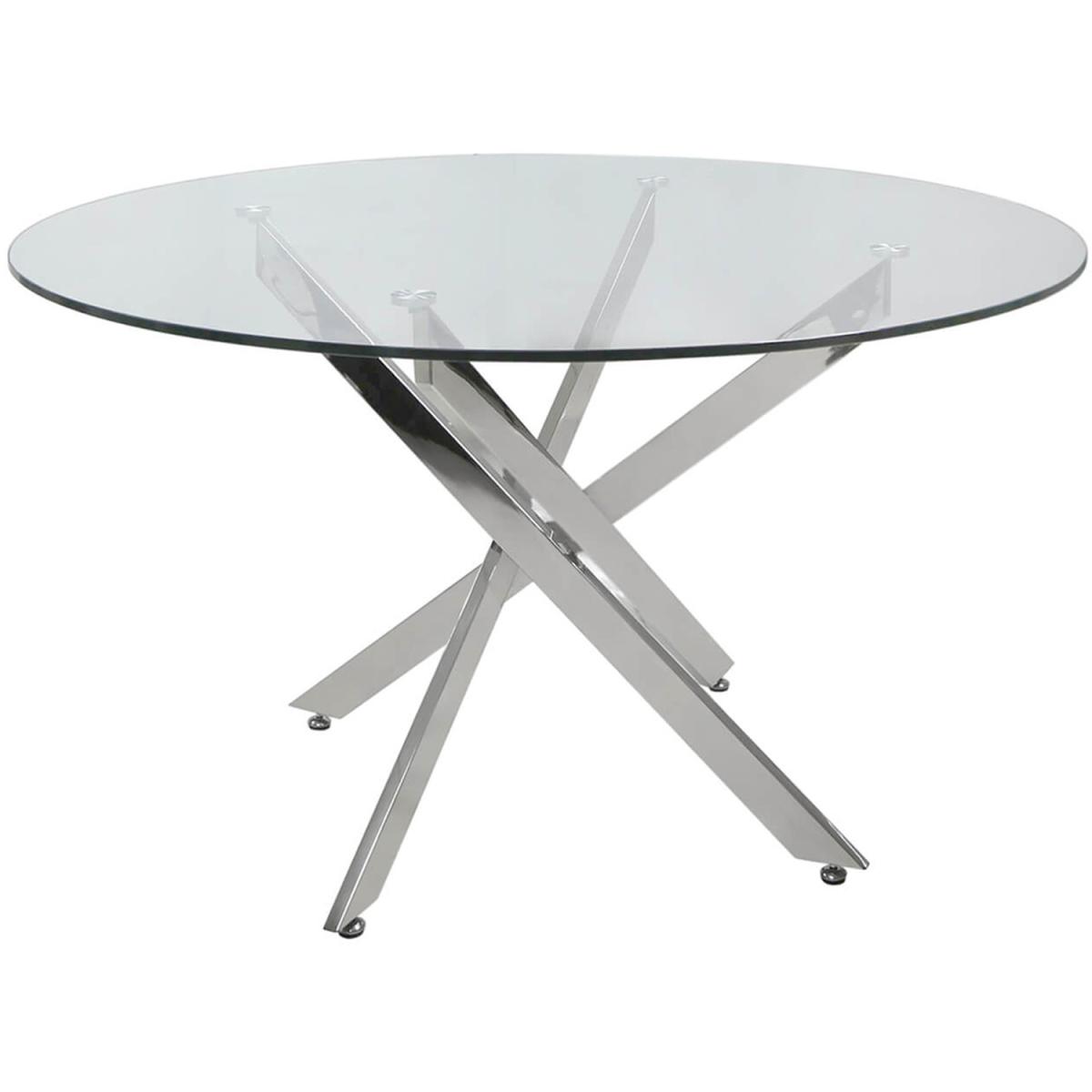Value Nova Chrome and Glass Round Dining Table - Silver & Chrome / 32.6kg – image 2