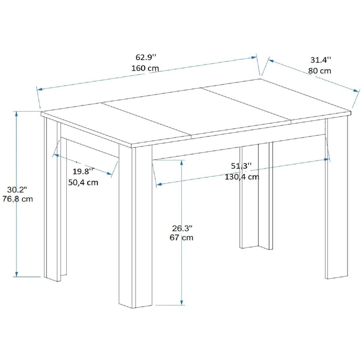 Dennis 160 cm 6 Person Dining Table - Atlantic Pine – image 6