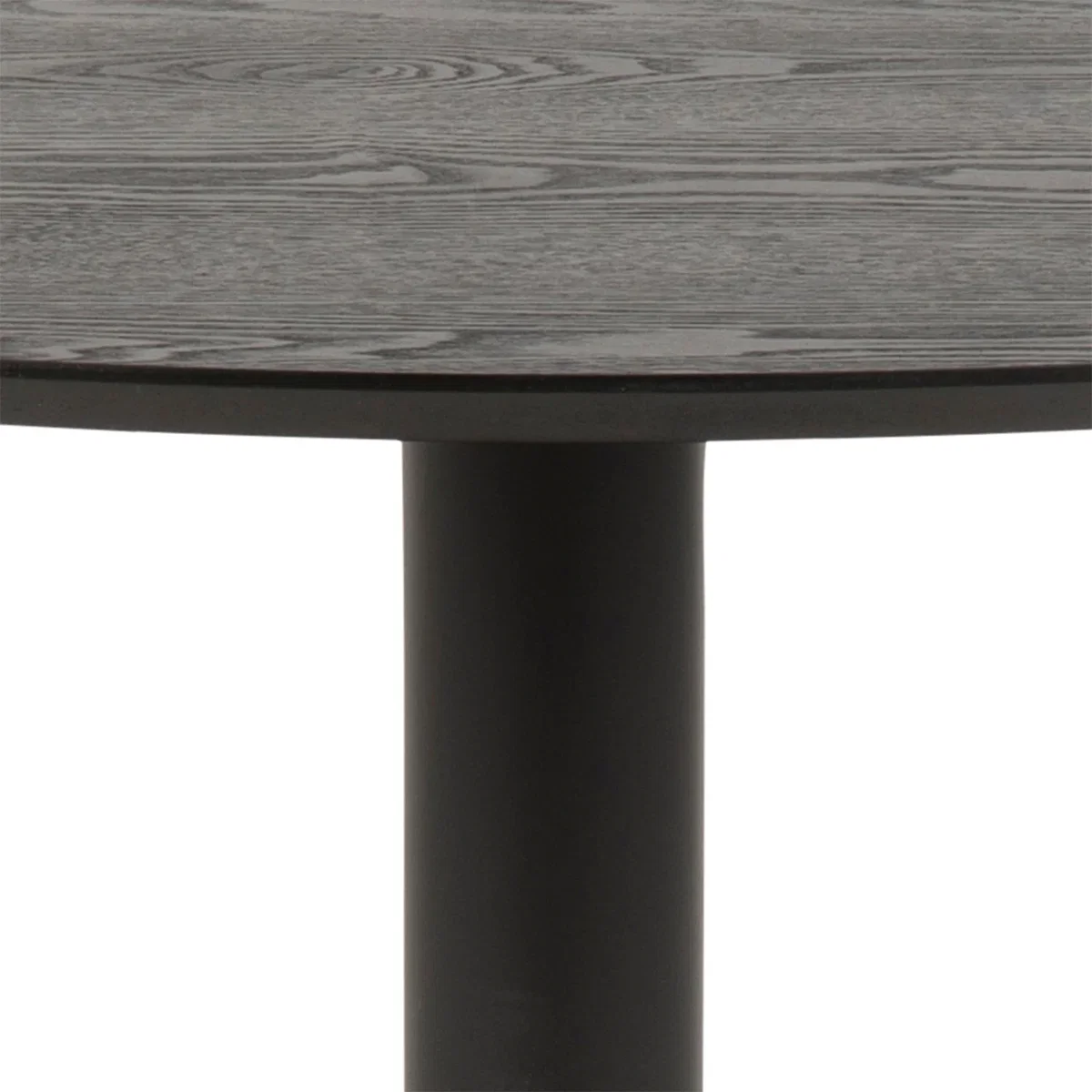 Ibiza Round Dining Table with Black Ash Top and Matt Black Base - Black – image 6