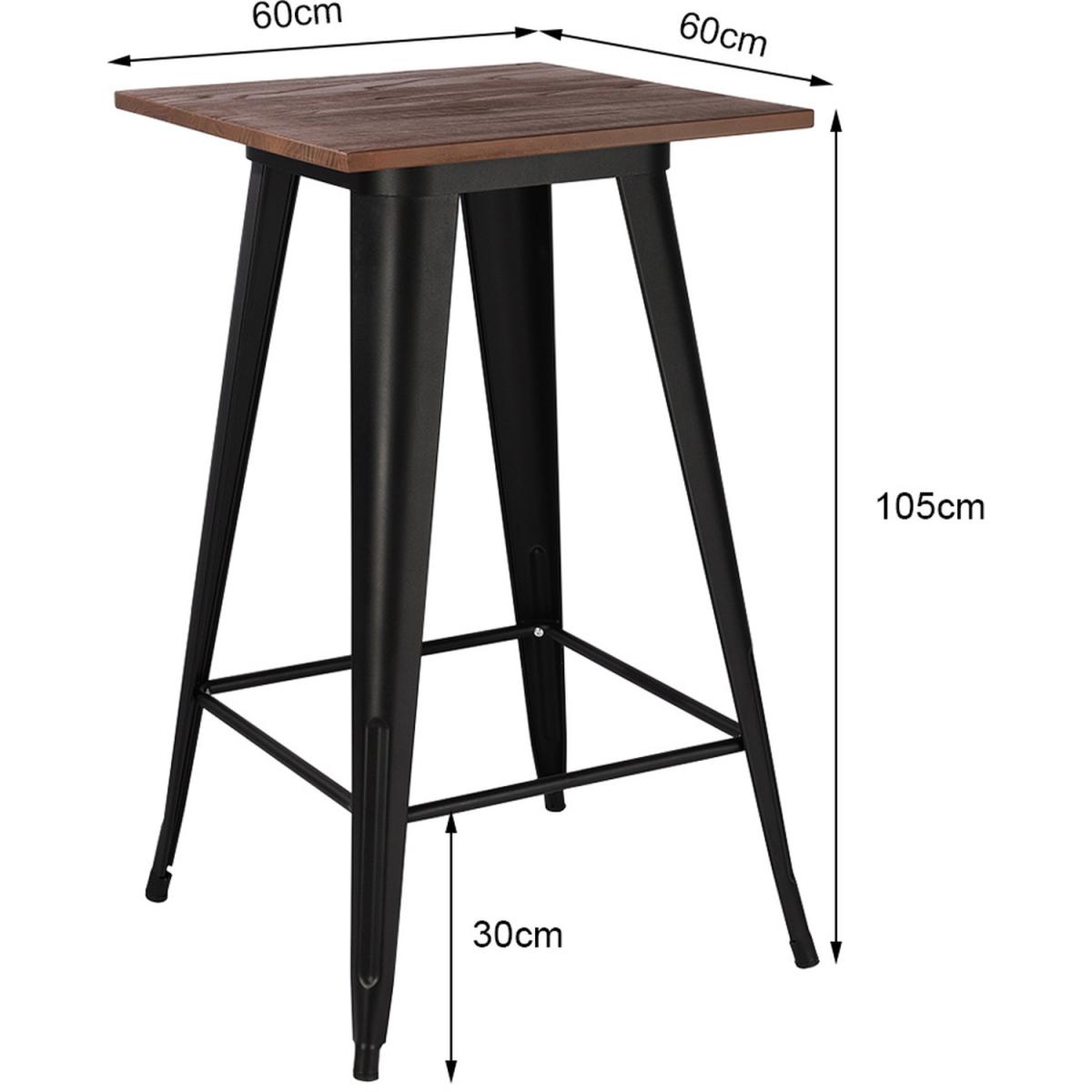 Bar High Seat Wooden Tall Counter Bistro Dining Table - Brown – image 5