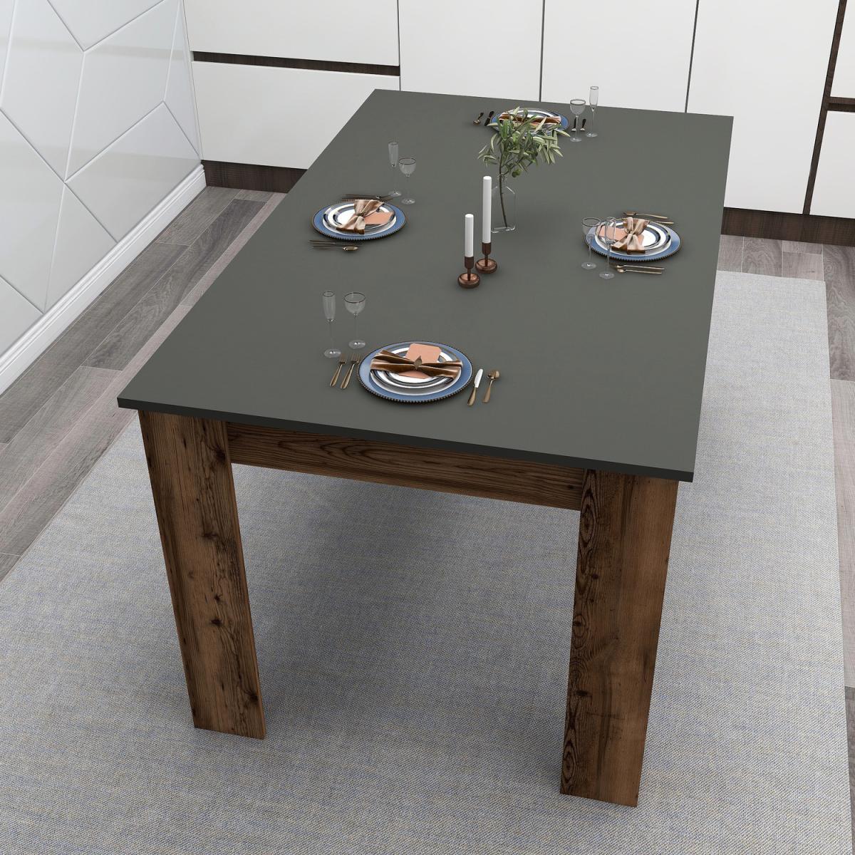 Pisa 145 cm 4 Person Dining Table - Light Walnut - Anthracite – image 2