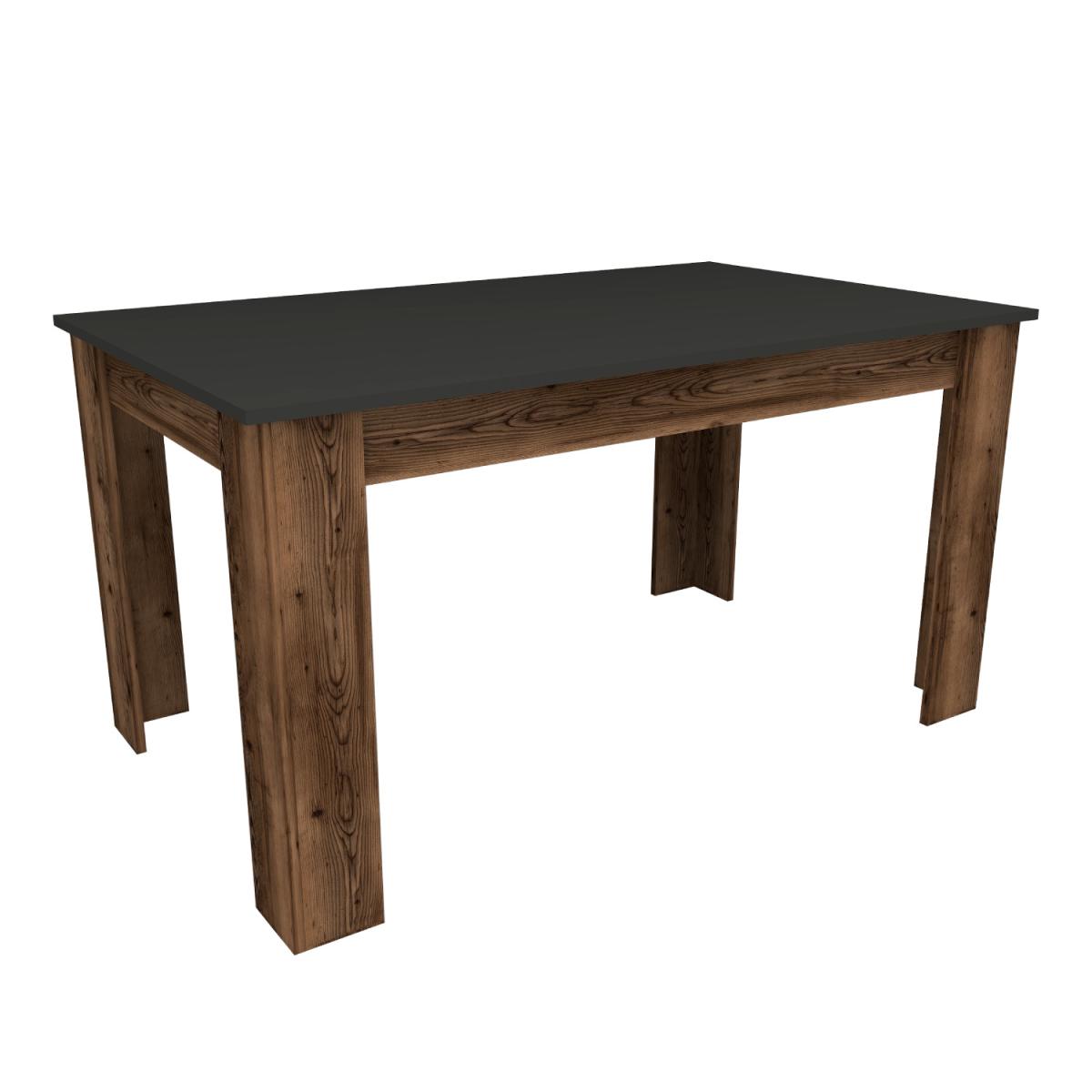 Pisa 145 cm 4 Person Dining Table - Light Walnut - Anthracite – image 6