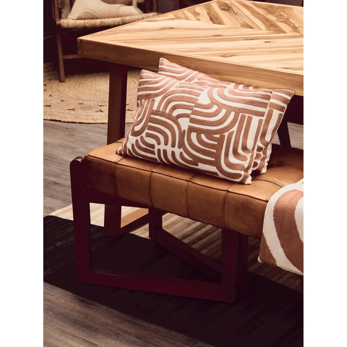 Kendari Natural Teak Wood Dining Table - Natural – image 2