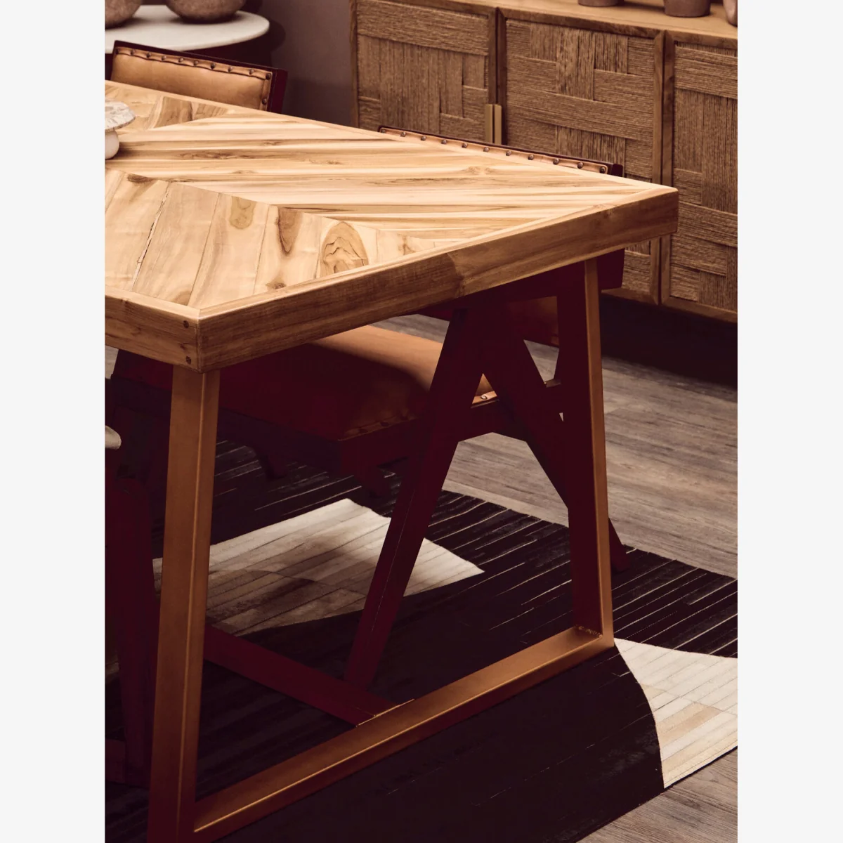 Kendari Natural Teak Wood Dining Table - Natural – image 1