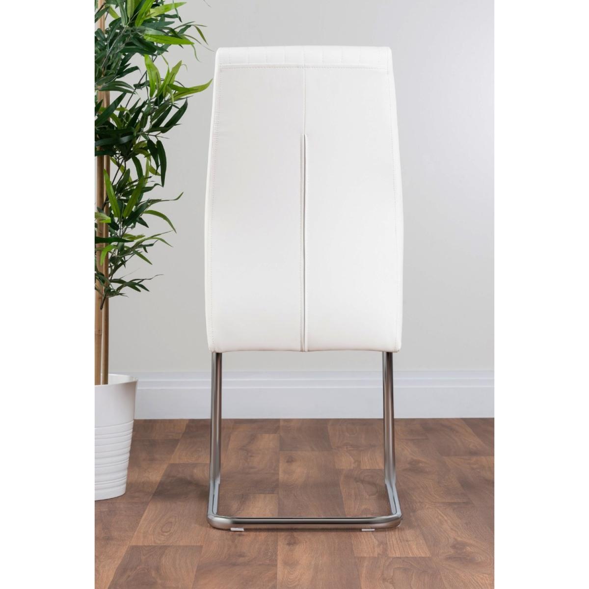 Pivero Grey High Gloss Dining Table and 6 Lorenzo Dining Chairs - White – image 11