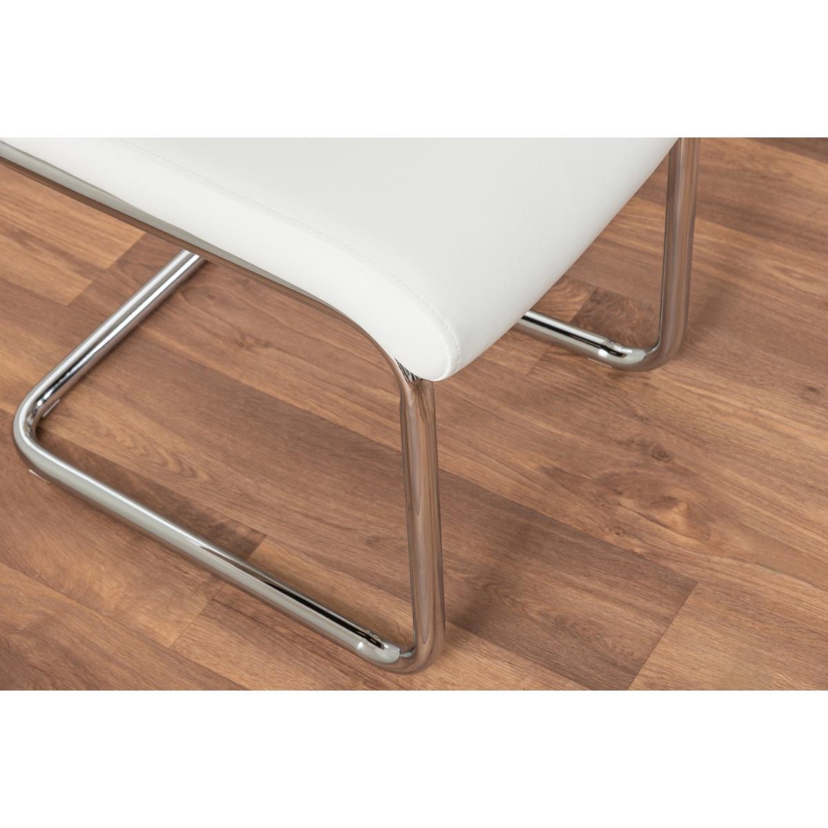 Pivero Grey High Gloss Dining Table and 6 Lorenzo Dining Chairs - White – image 15