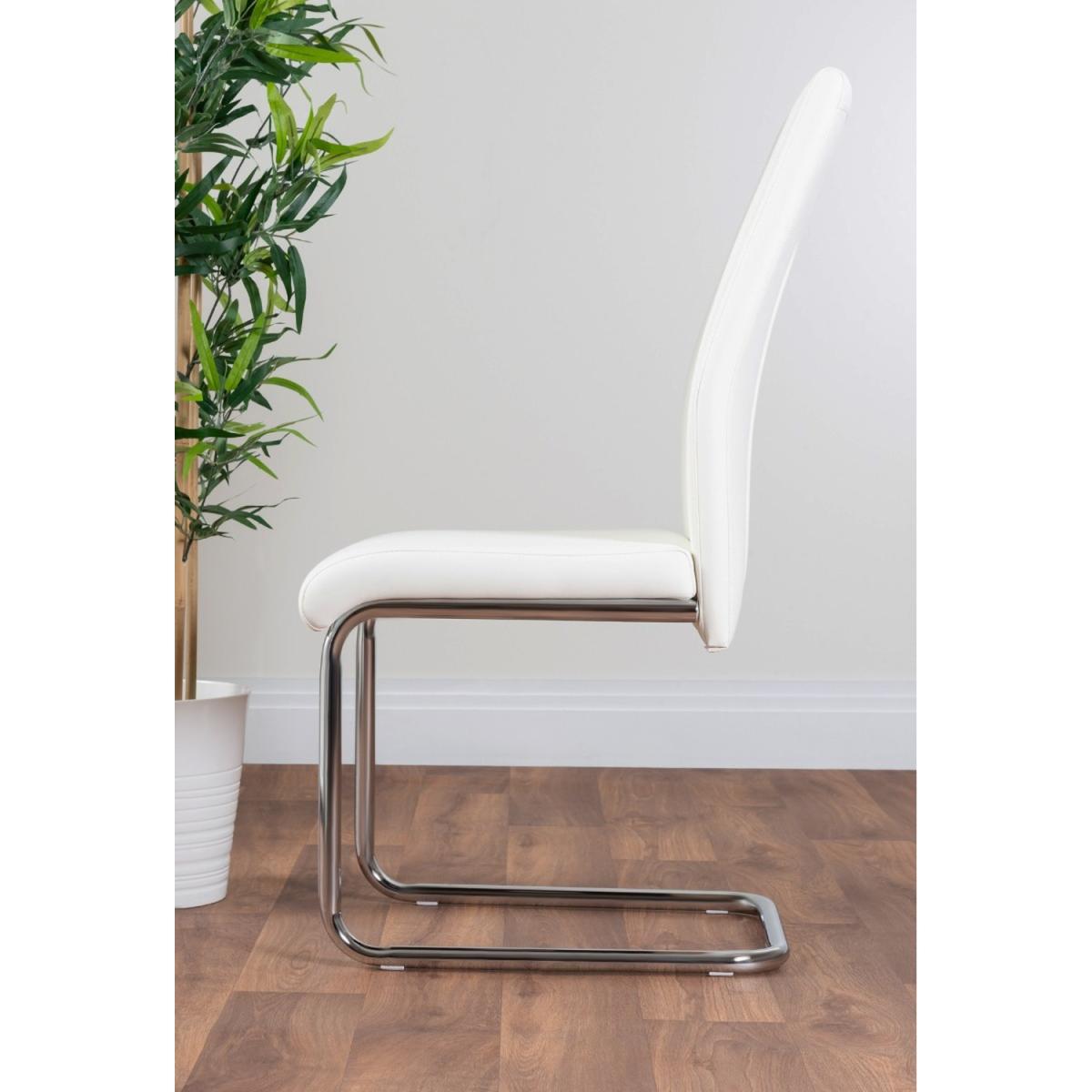 Pivero Grey High Gloss Dining Table and 6 Lorenzo Dining Chairs - White – image 10