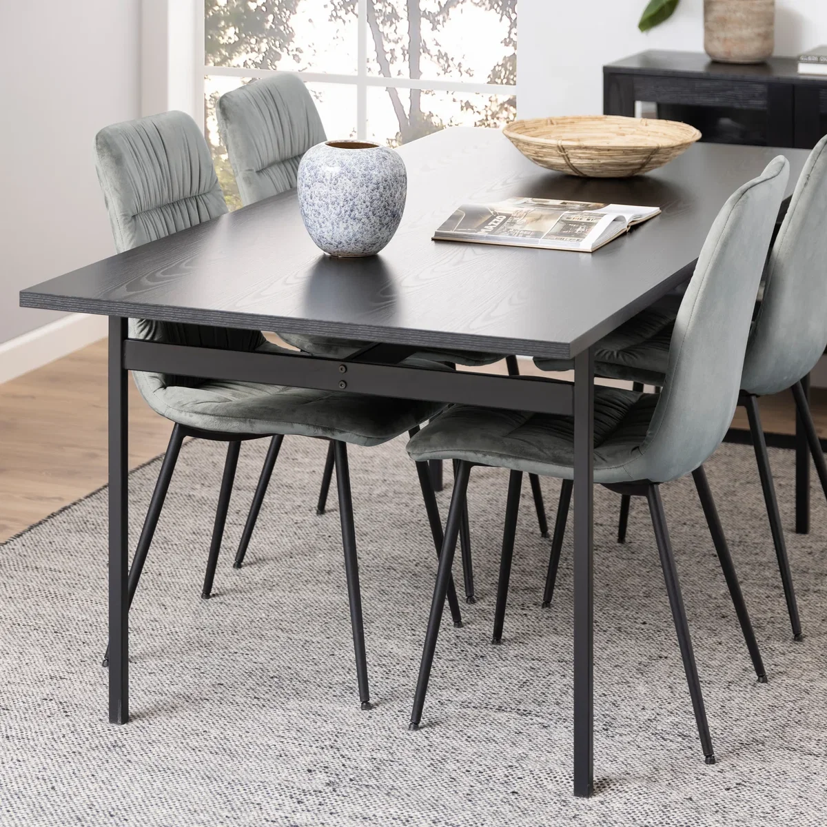 Angus Dining Table in Black - Black – image 6