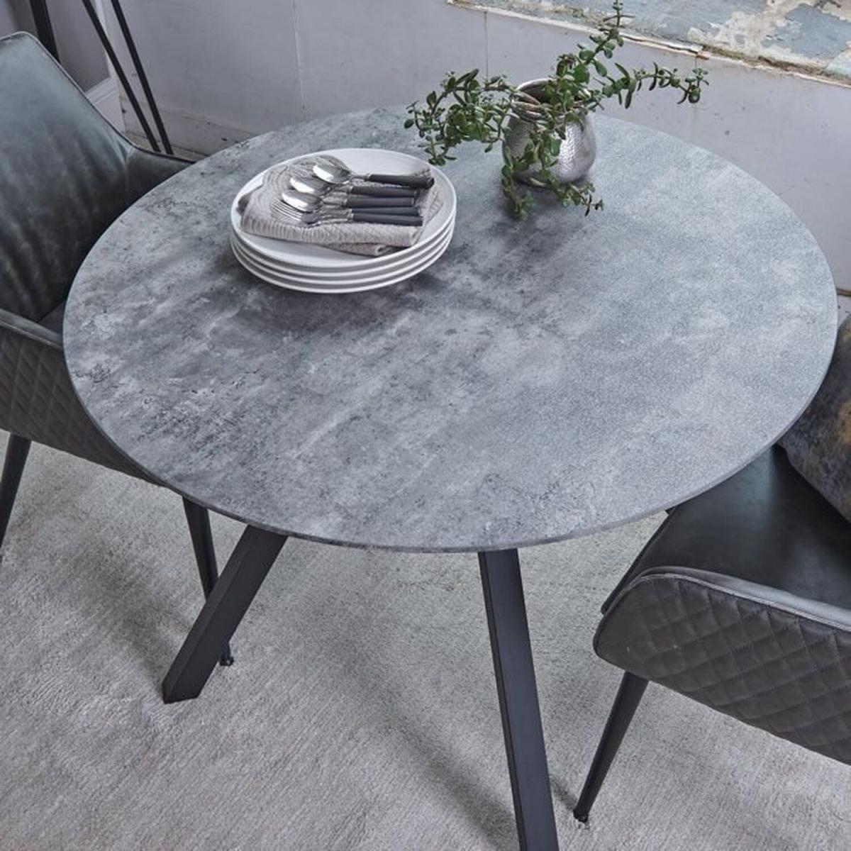 Rocca Round Dining Table - Grey – image 2