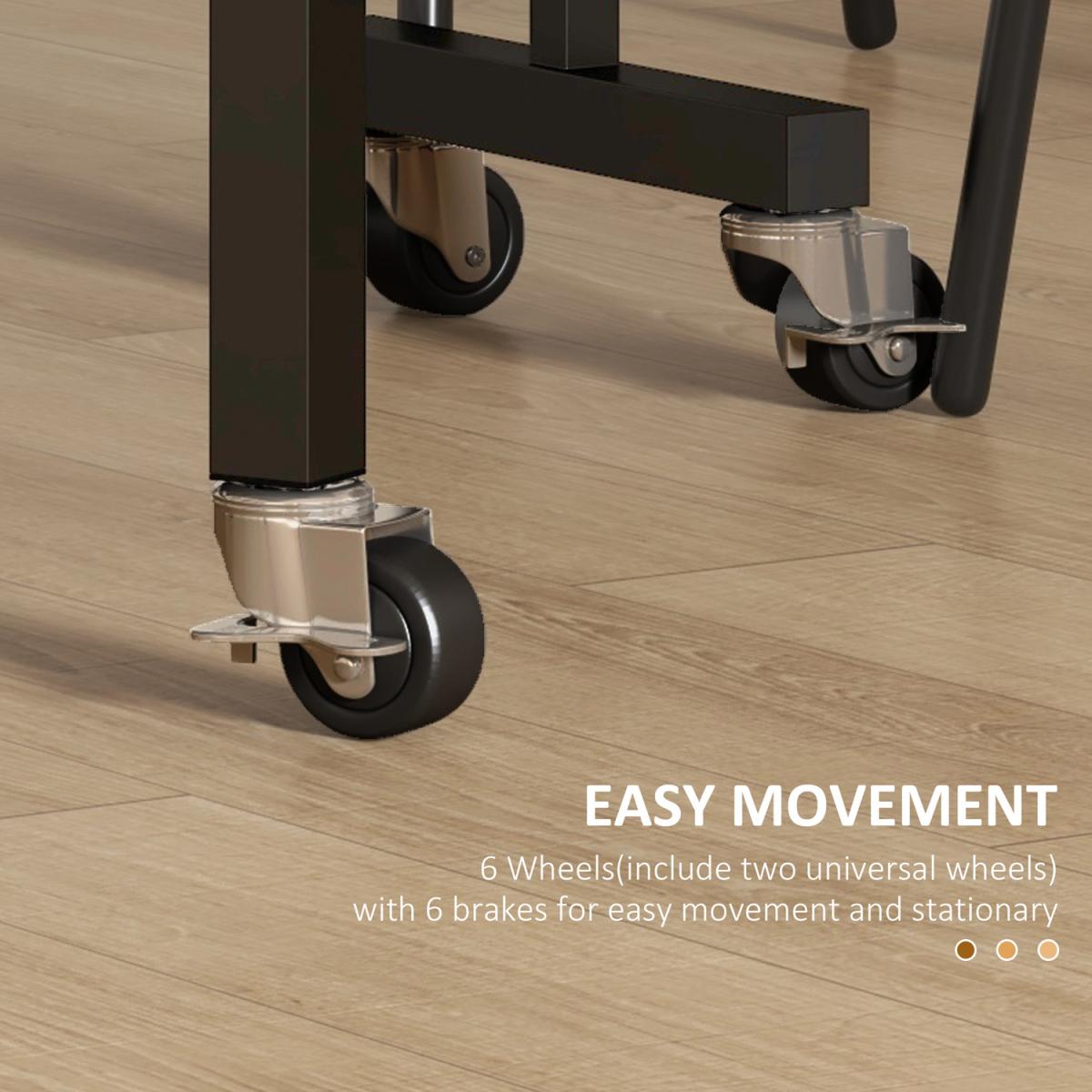 Rolling Wheeled Drop Leaf Table - Grey – image 3