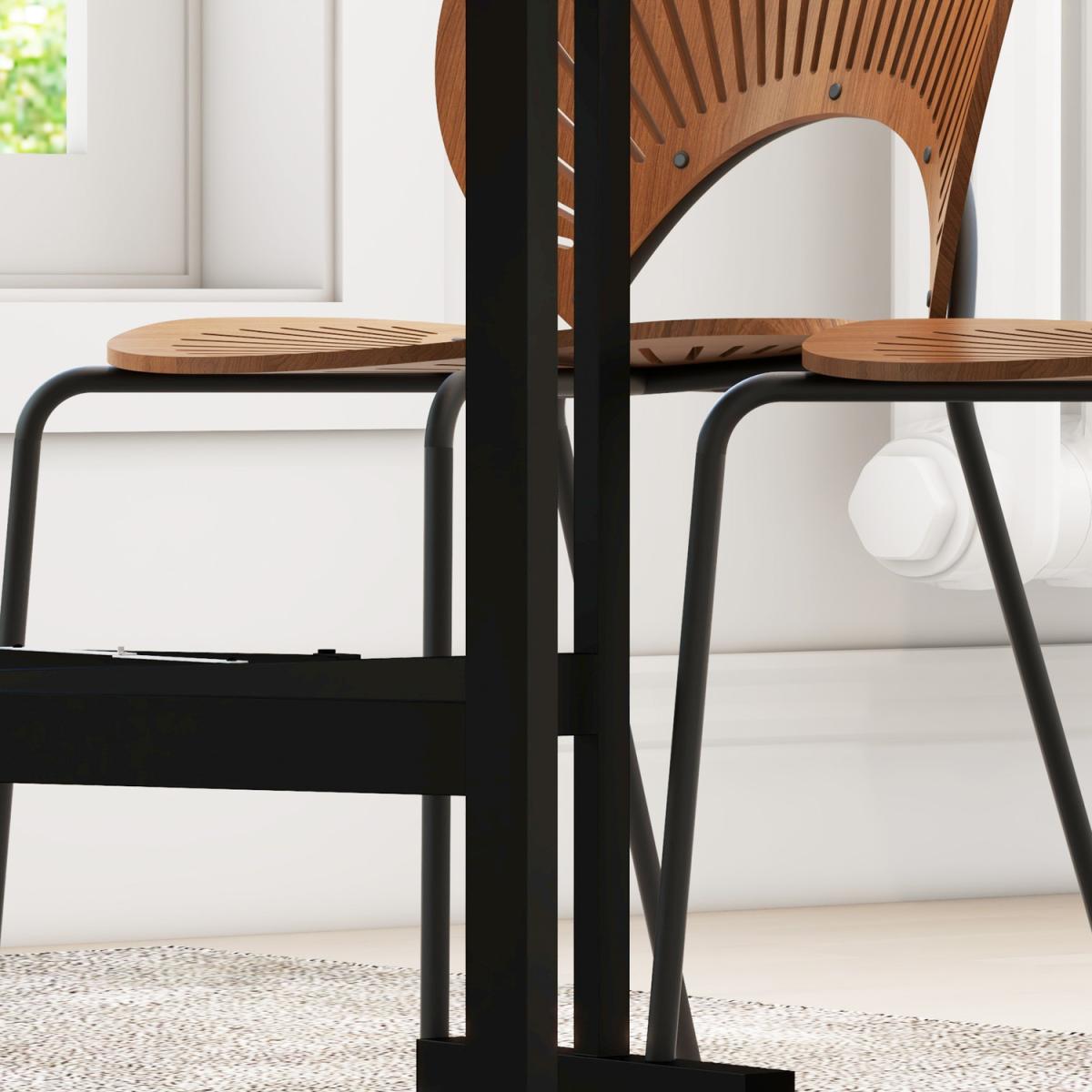 Rolling Wheeled Drop Leaf Table - Grey – image 5