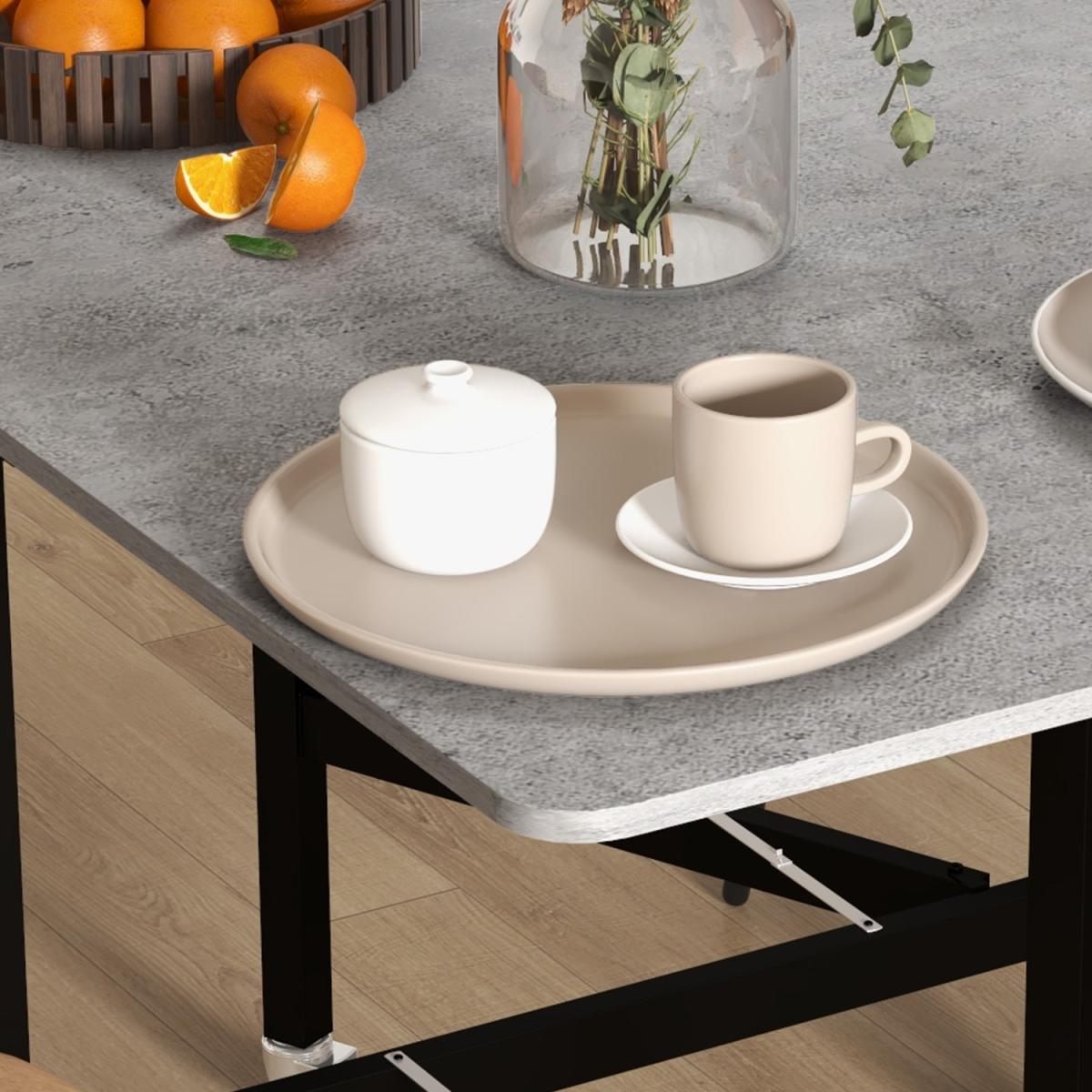 Rolling Wheeled Drop Leaf Table - Grey – image 6