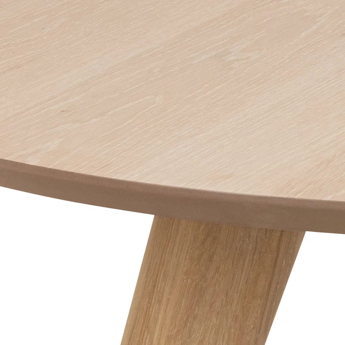 Townsville Round Dining Table in White and Oak 100cm - White & Oak – image 4