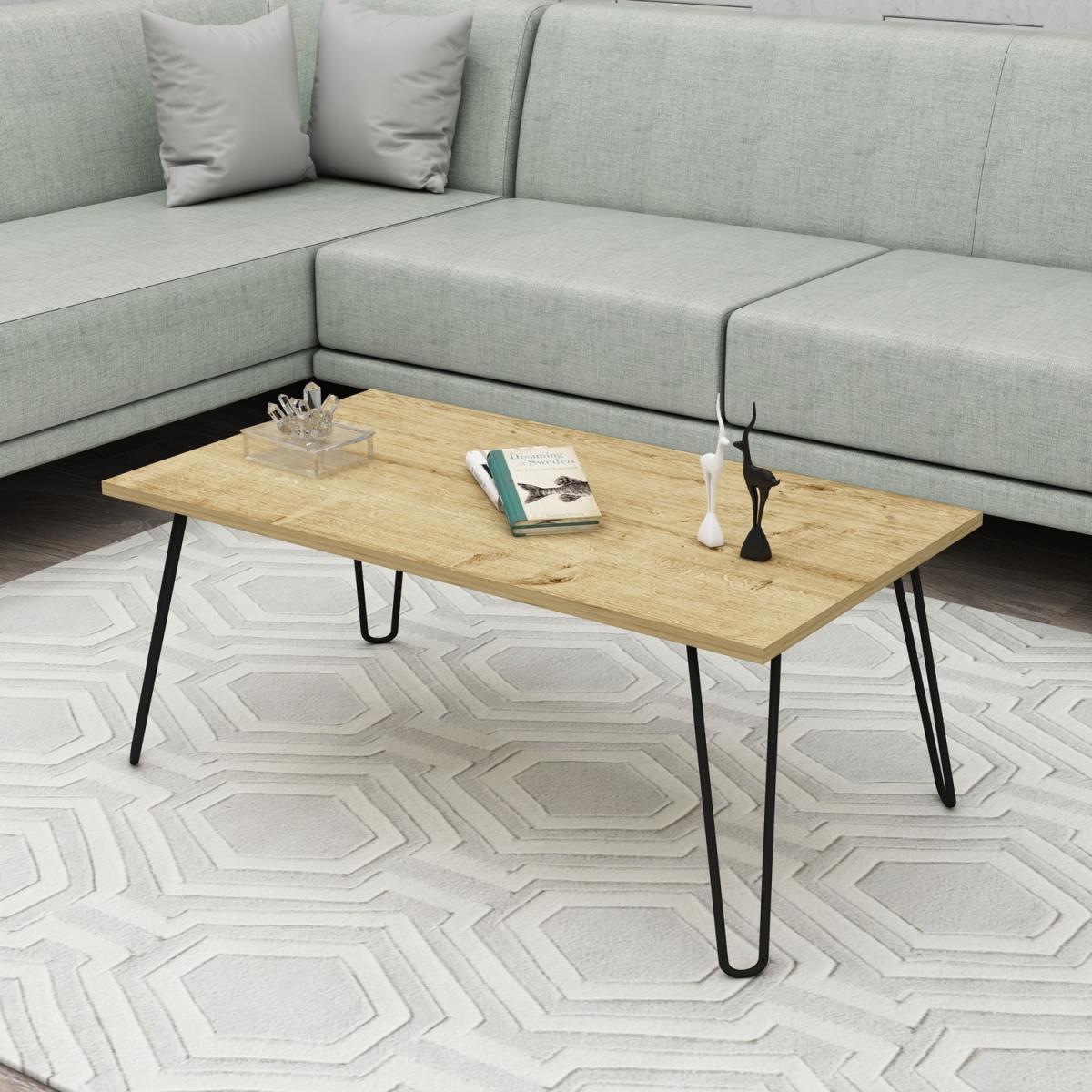 Otello Coffee Table with Metal Legs - Sapphire Oak – image 2