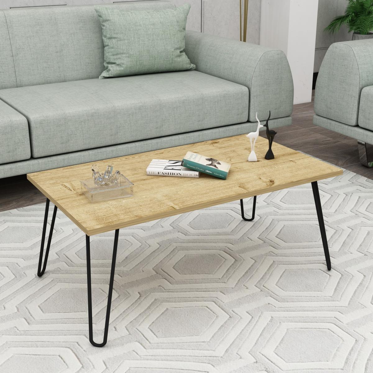 Otello Coffee Table with Metal Legs - Sapphire Oak – image 3