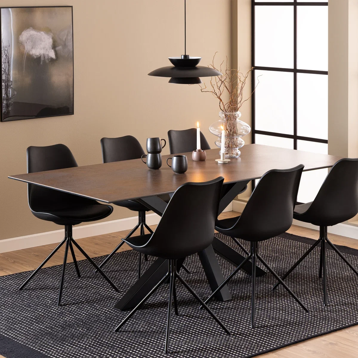 Heaven Dining Table with Ceramic Rusty Brown Top 200cm - Rusty Brown – image 4