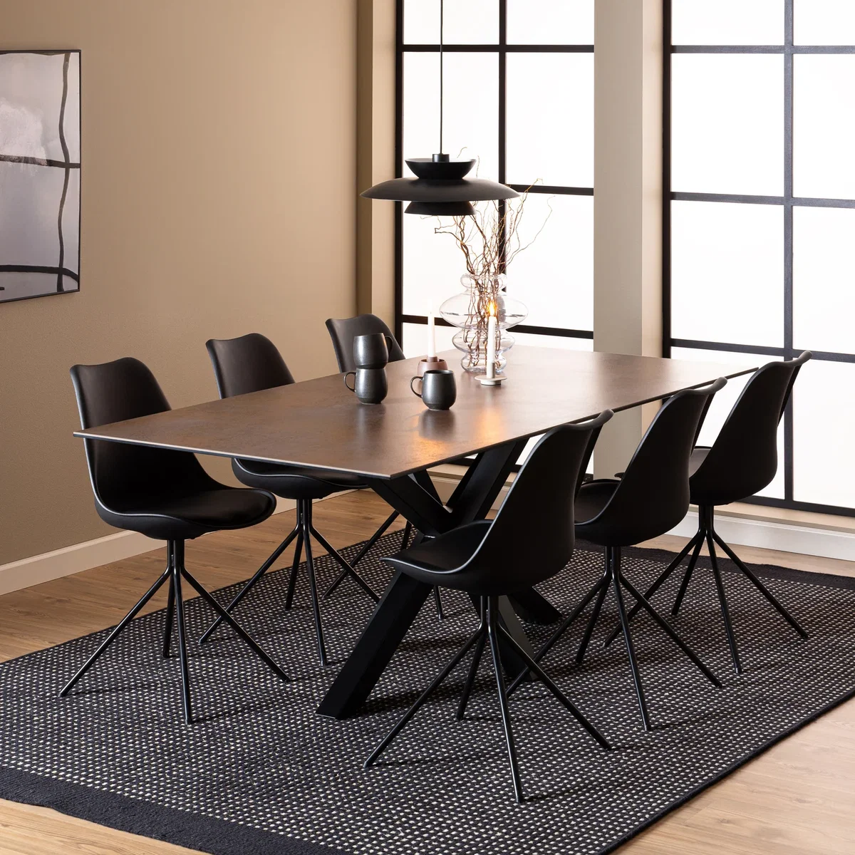Heaven Dining Table with Ceramic Rusty Brown Top 200cm - Rusty Brown – image 1