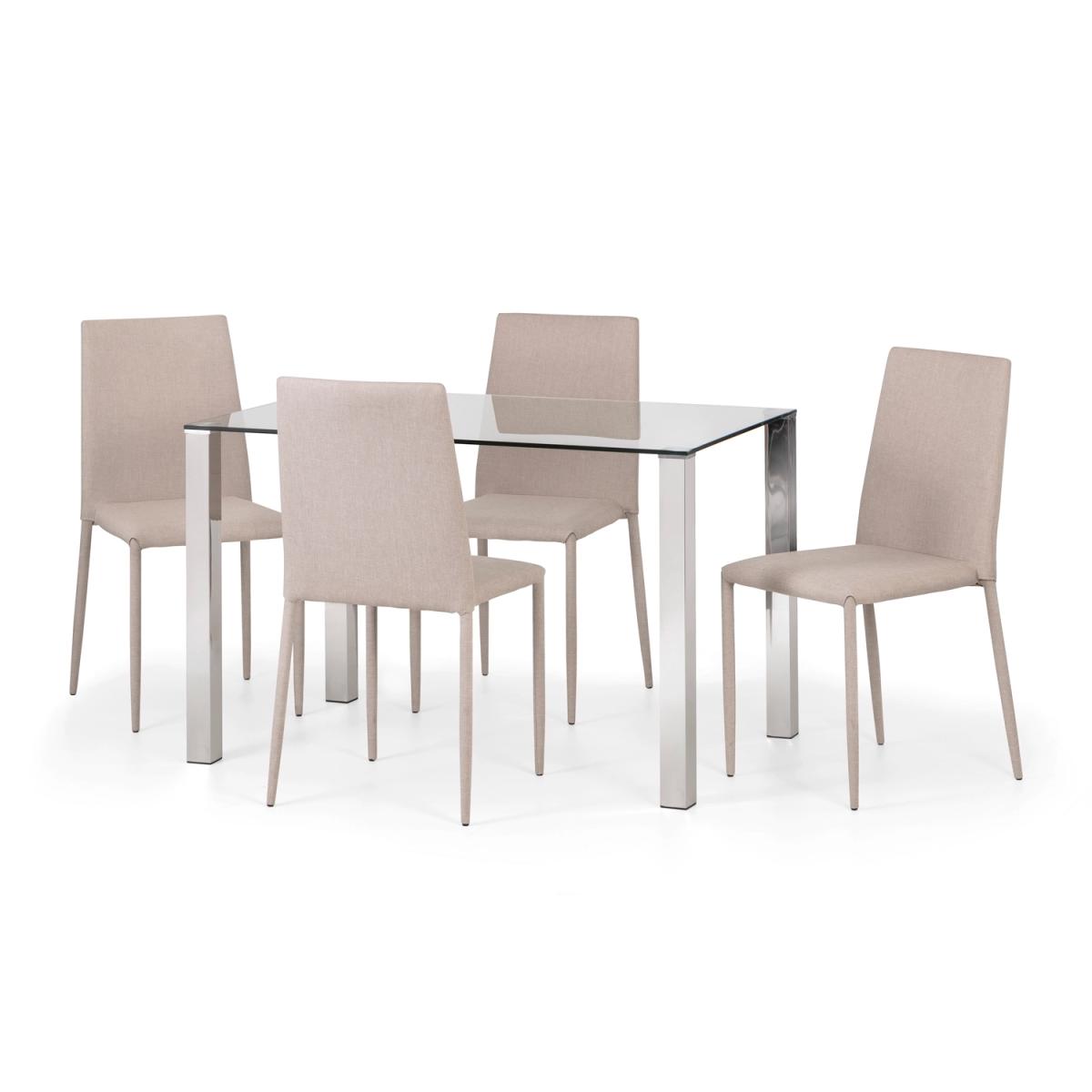 Enzo Glass Dining Table - Chrome – image 2