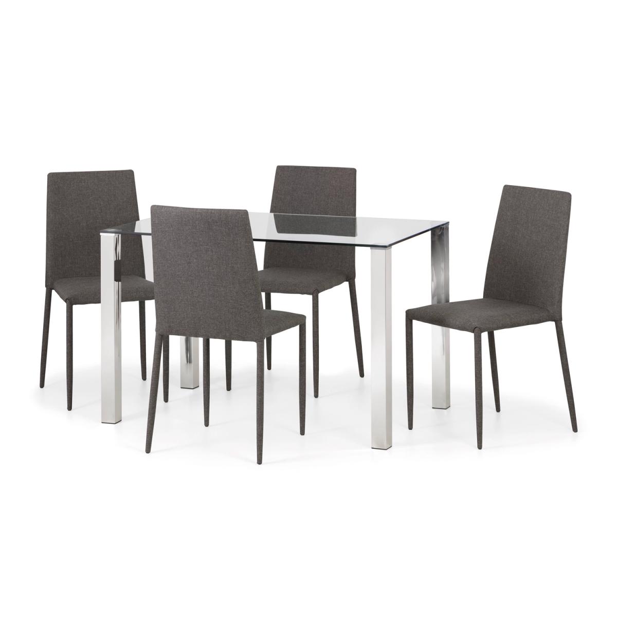 Enzo Glass Dining Table - Chrome – image 3