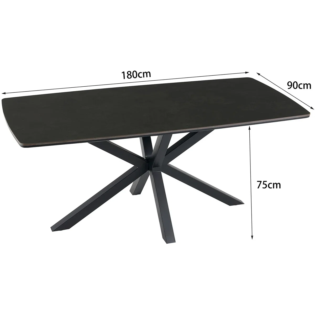 Juno Sintered Stone Ceramic Dining Table - Concrete – image 5