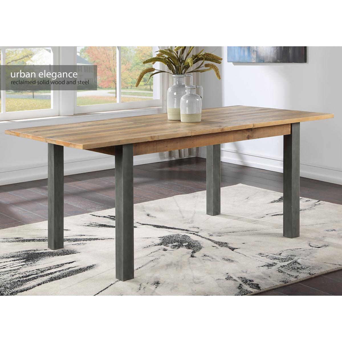 Urban Elegance - Reclaimed Extending Dining Table - Rustic Brown – image 3