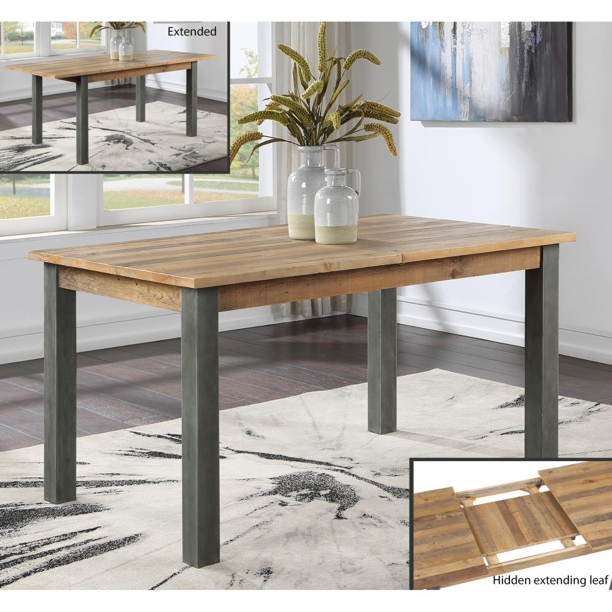 Urban Elegance - Reclaimed Extending Dining Table - Rustic Brown – image 5