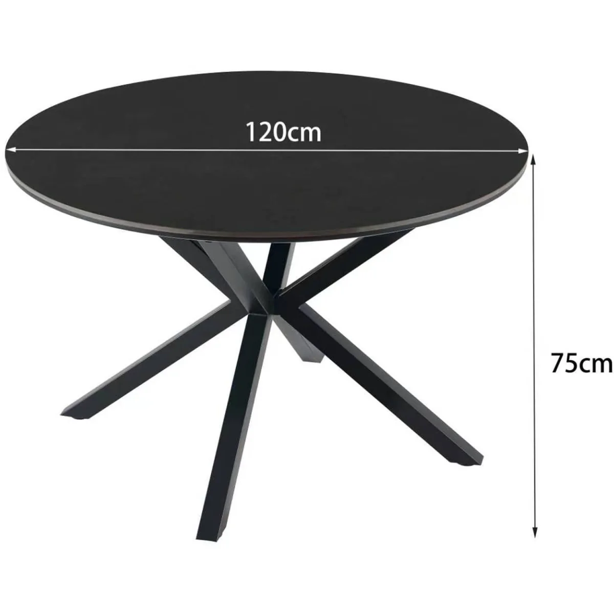 Calne Round Dining Table - Light Grey Effect Top - Concrete – image 5