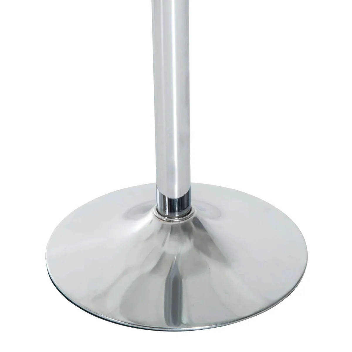 Diliha Round Tempered Glass Dining Table, Polished Silver Base – image 9