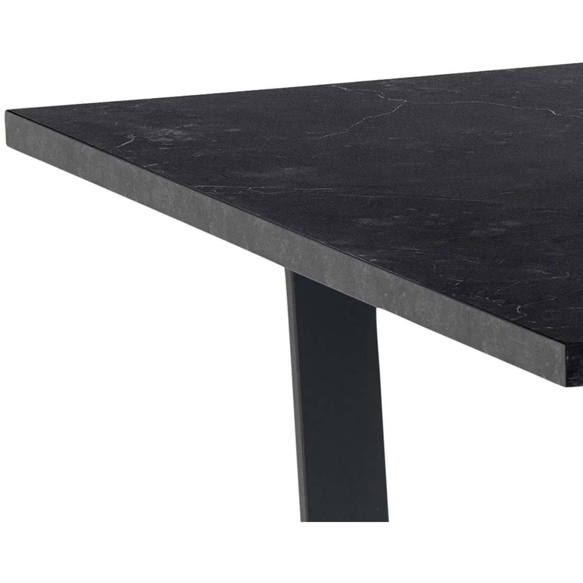 Amble Dining Table with Black Marble Melamine Top & Black Legs - Black – image 5