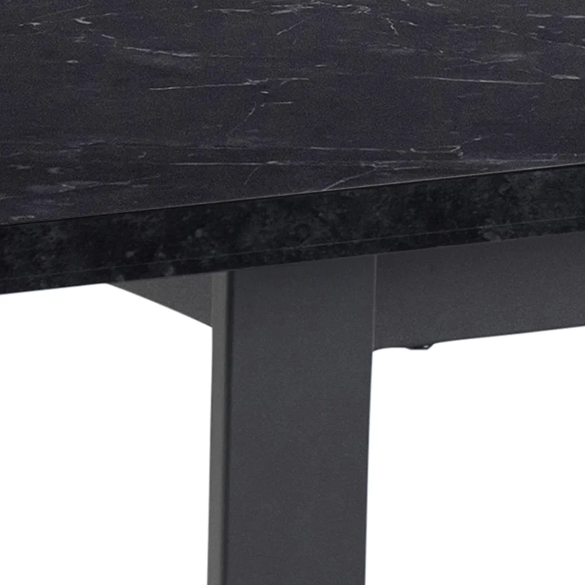Amble Dining Table with Black Marble Melamine Top & Black Legs - Black – image 8