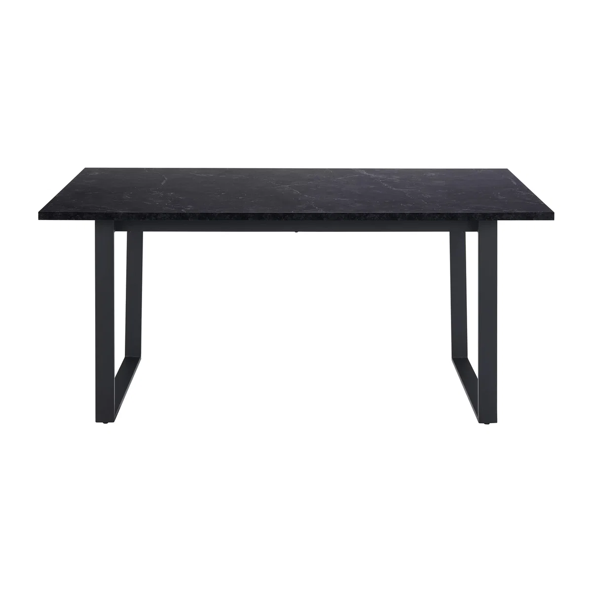 Amble Dining Table with Black Marble Melamine Top & Black Legs - Black – image 1