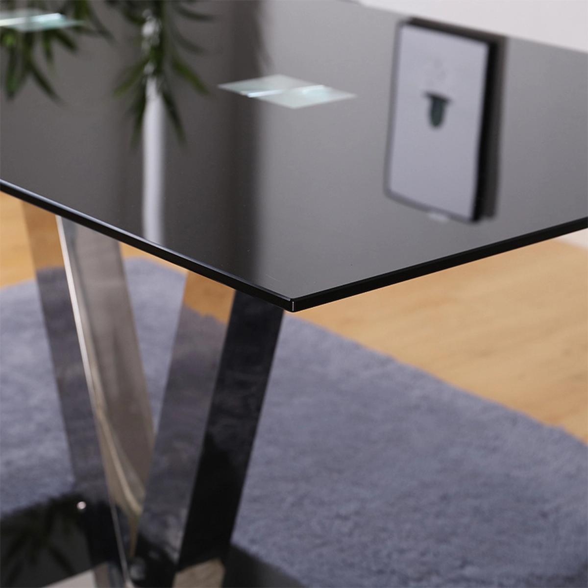 Modern Glass Dining Table - Black – image 2