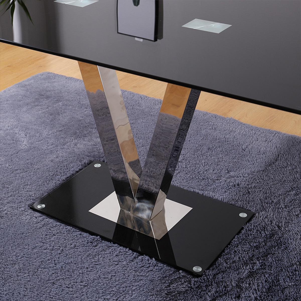 Modern Glass Dining Table - Black – image 4