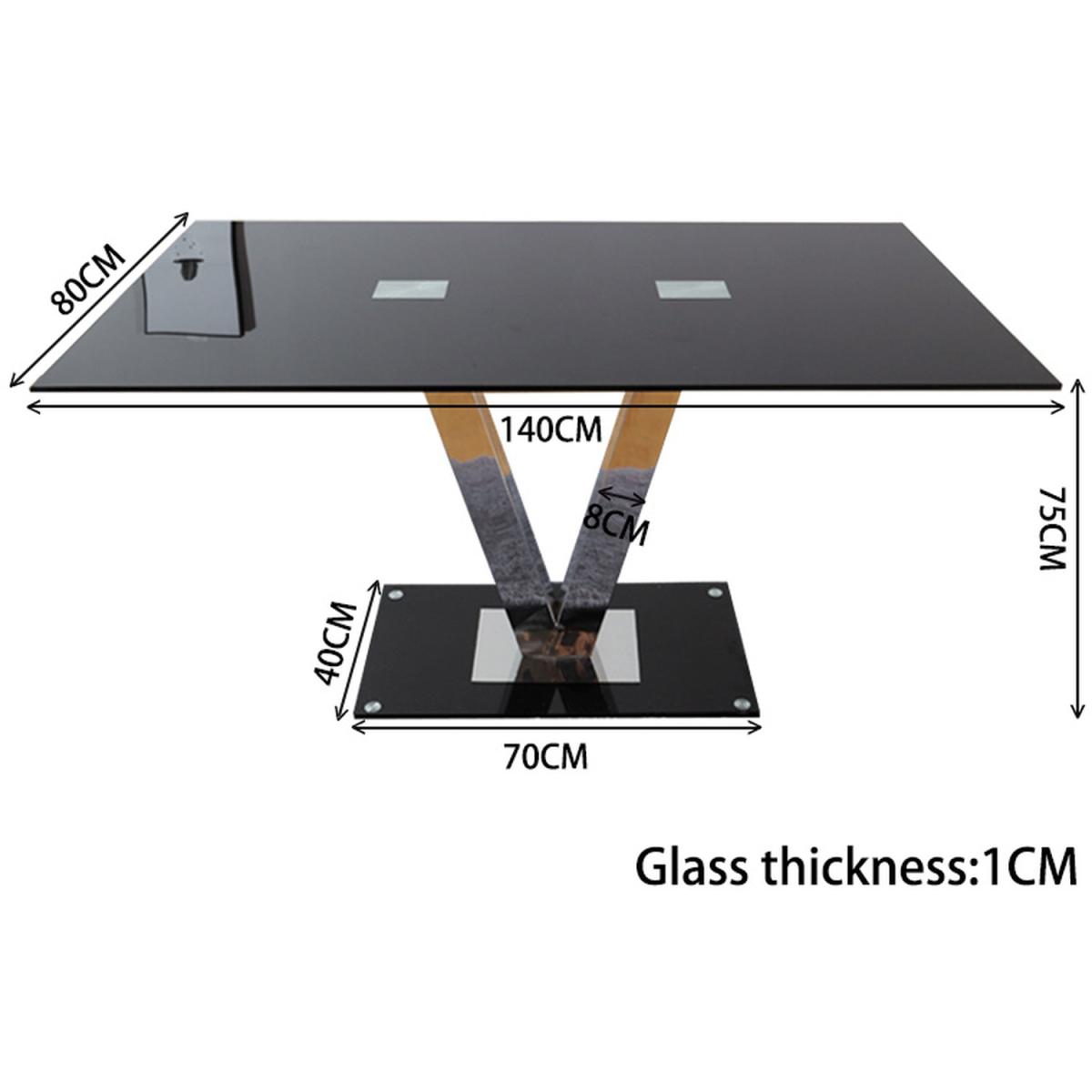 Modern Glass Dining Table - Black – image 5