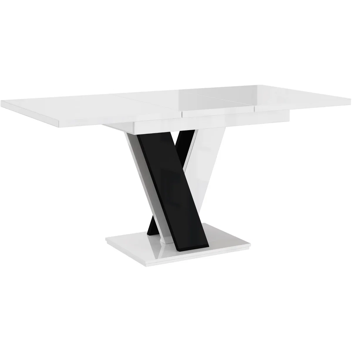MASIV Extending Dining Table 4-6 Seater - White Gloss / Black Gloss Base – image 6