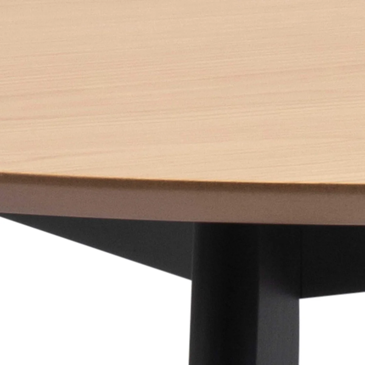 Saffron Round Dining Table Veneer Top with Matt Hairpin Base - Neutral – image 3