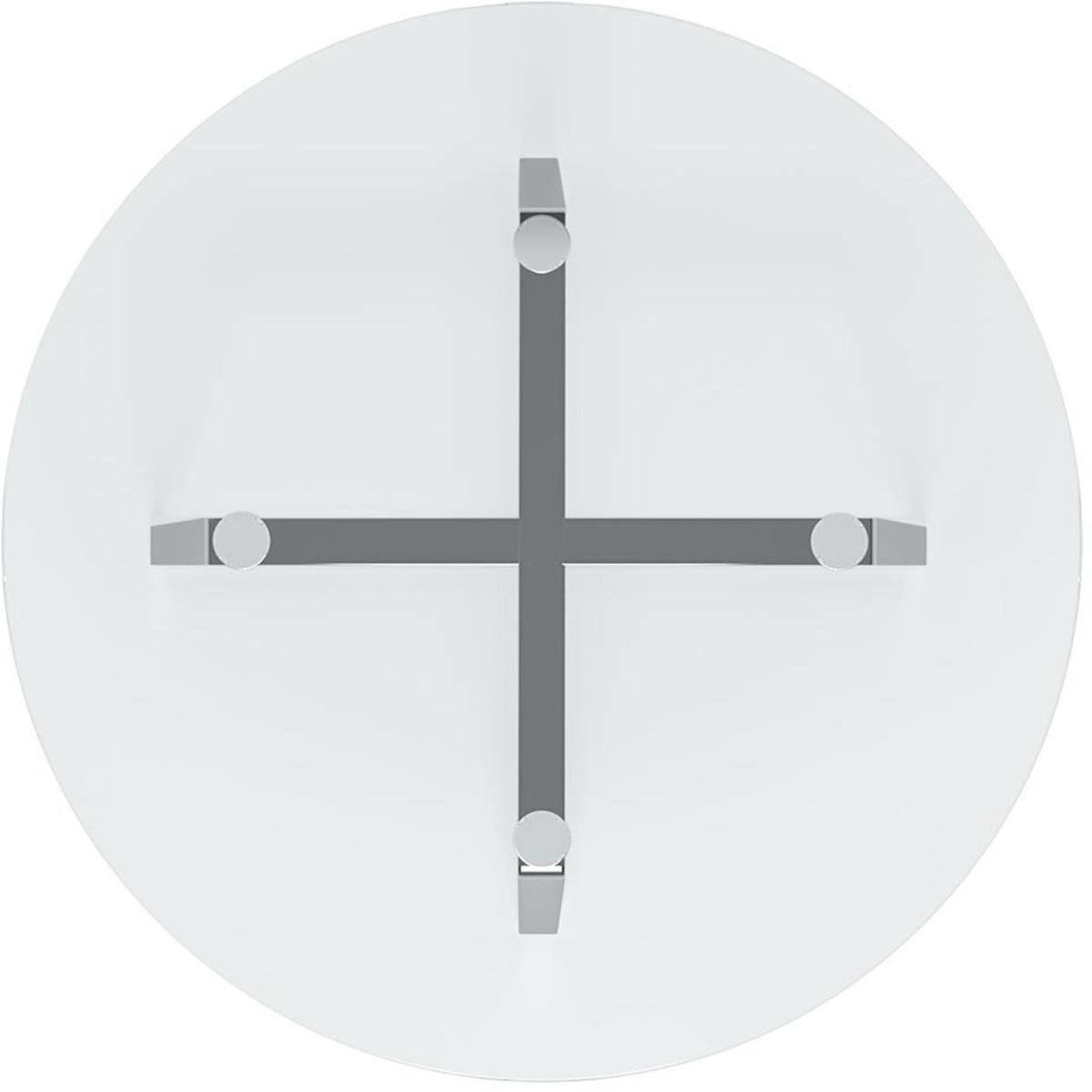 Tempered Glass Round Coffee Tea Dining Table - Silvery – image 6