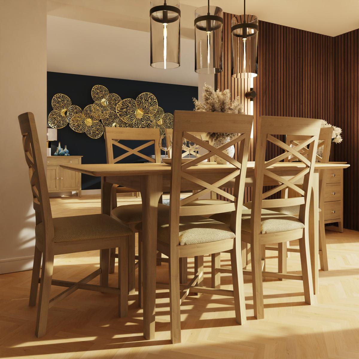 1.2M Extending Natural Oak Dining Table - Natural Oak