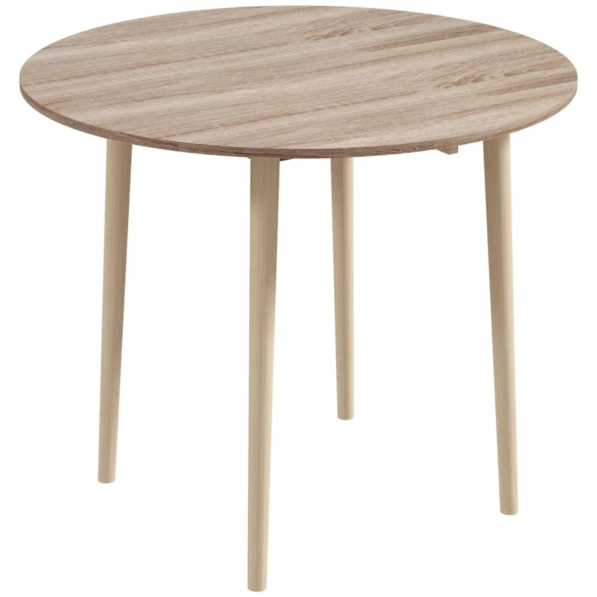 Levadifi Solid Wood Natural Round Folding Dining Table Seating 4 with Tapered Legs – image 3