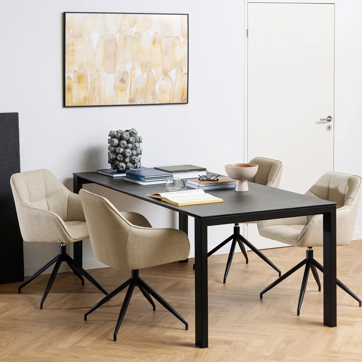 Brentford Matt Black Ceramic Dining Table - Black – image 4