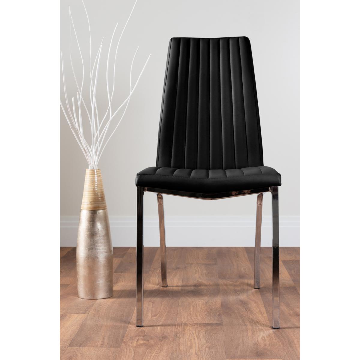 Novara Chrome Metal 100cm Round Glass Dining Table And 4 Isco Dining Chairs - Black – image 8