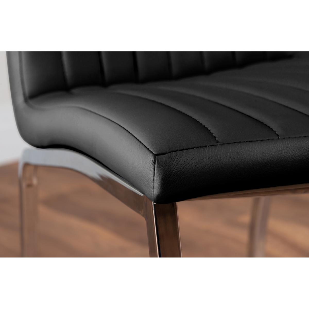 Novara Chrome Metal 100cm Round Glass Dining Table And 4 Isco Dining Chairs - Black – image 10