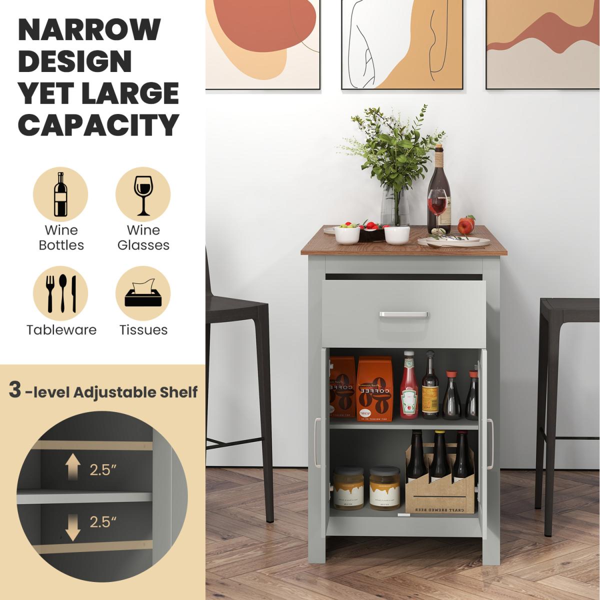 Counter Height Table Pub Dining Table-Grey - Grey + Natural – image 1