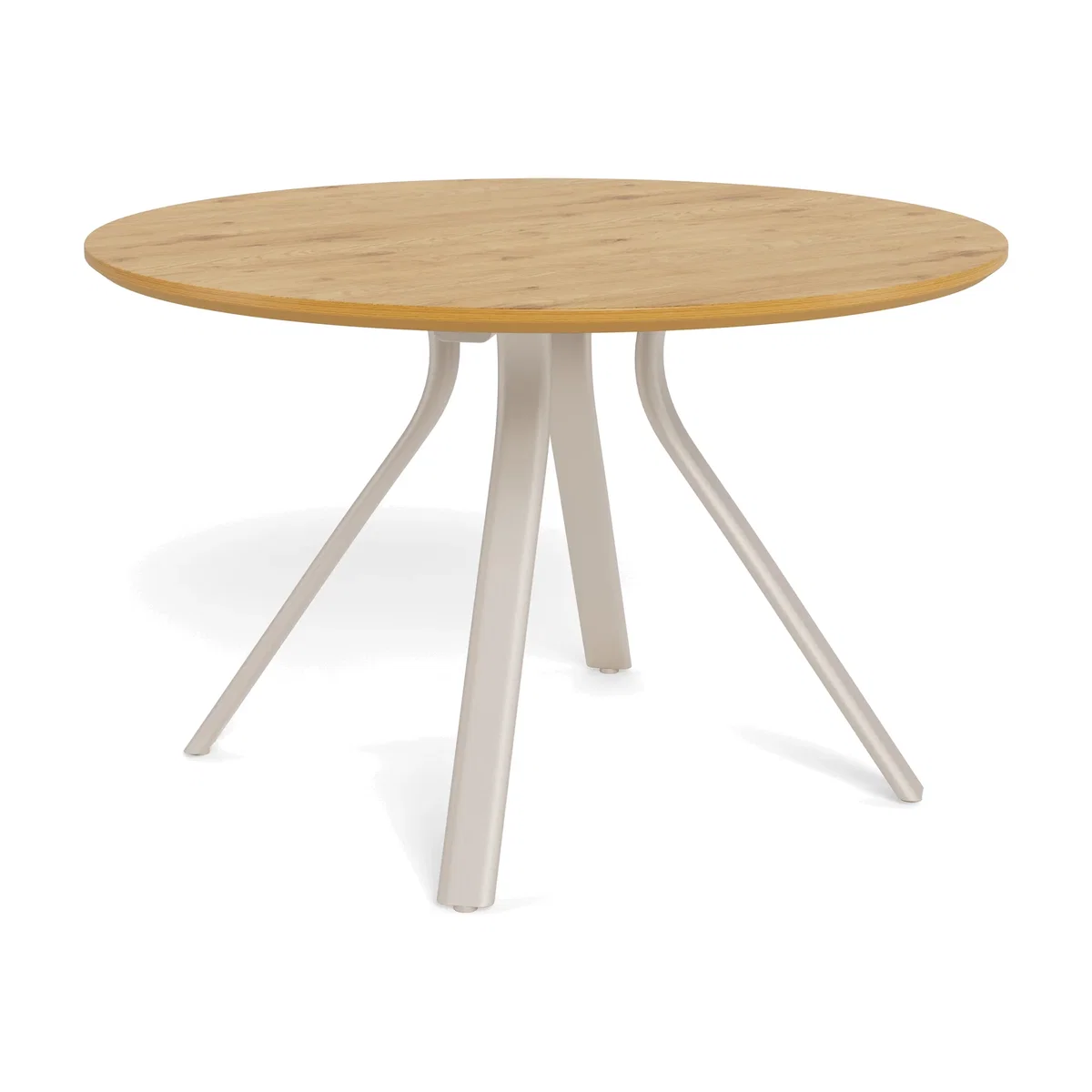 Bristol Round Dining Table in Wild Oak & Grey Metal Base - Wild Oak & Grey – image 1