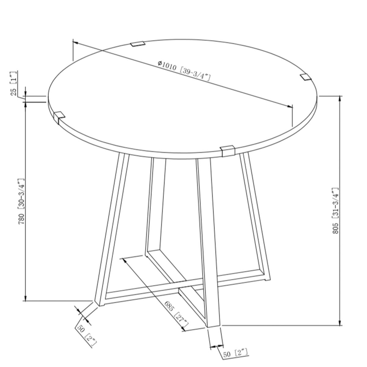 Toronto Round Dining Table - Dark Walnut – image 5